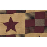 Thumbnail for Ninepatch Star Black Burgundy Twin Set; 1-Quilt 68Wx86L w/1 Sham 21x27 VHC Brands zoom