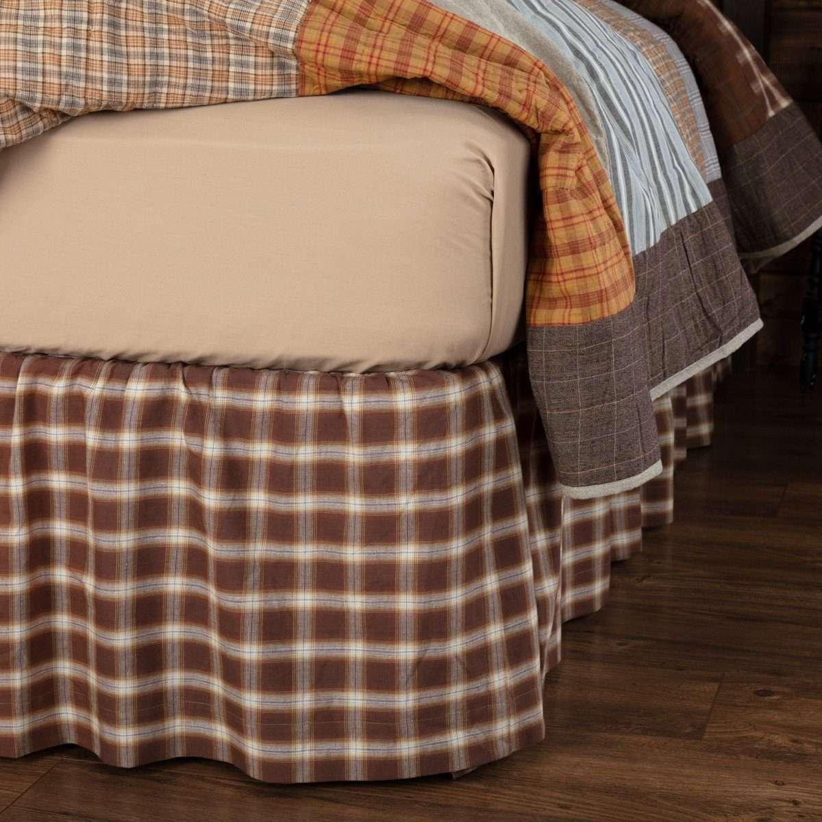 Rory Bed Skirts Chocolate, Creme, Almond VHC Brands - The Fox Decor