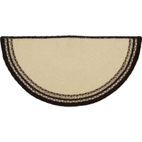 Thumbnail for Sawyer Mill Charcoal Cow Jute Braided Rug Half Circle 16.5