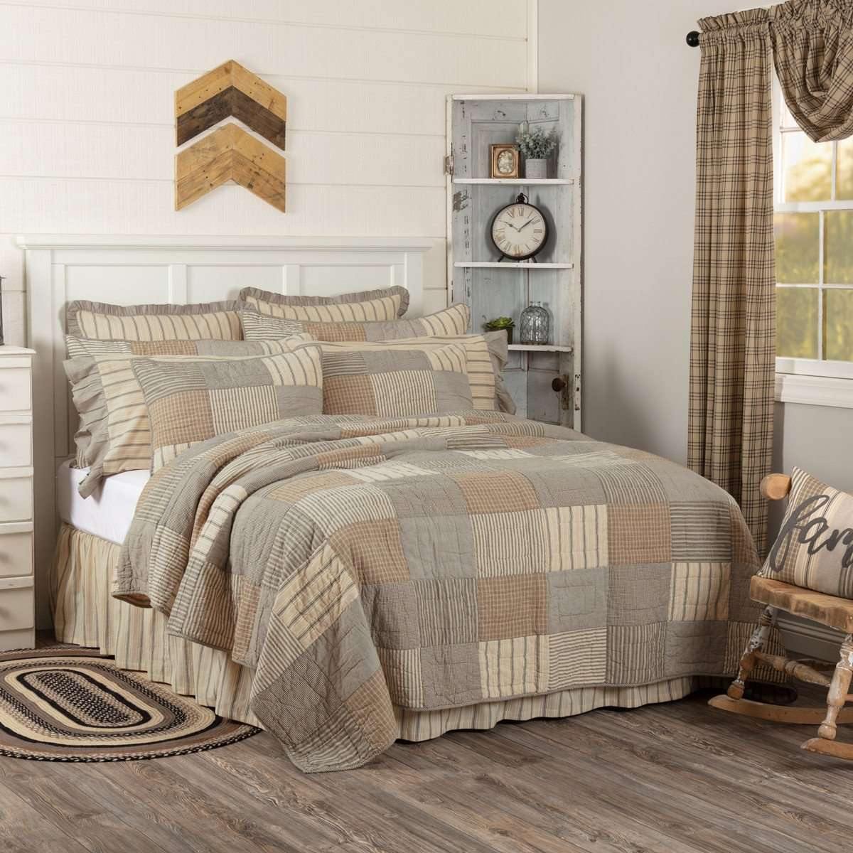 Sawyer Mill Charcoal Luxury King Quilt 120Wx105L VHC Brands