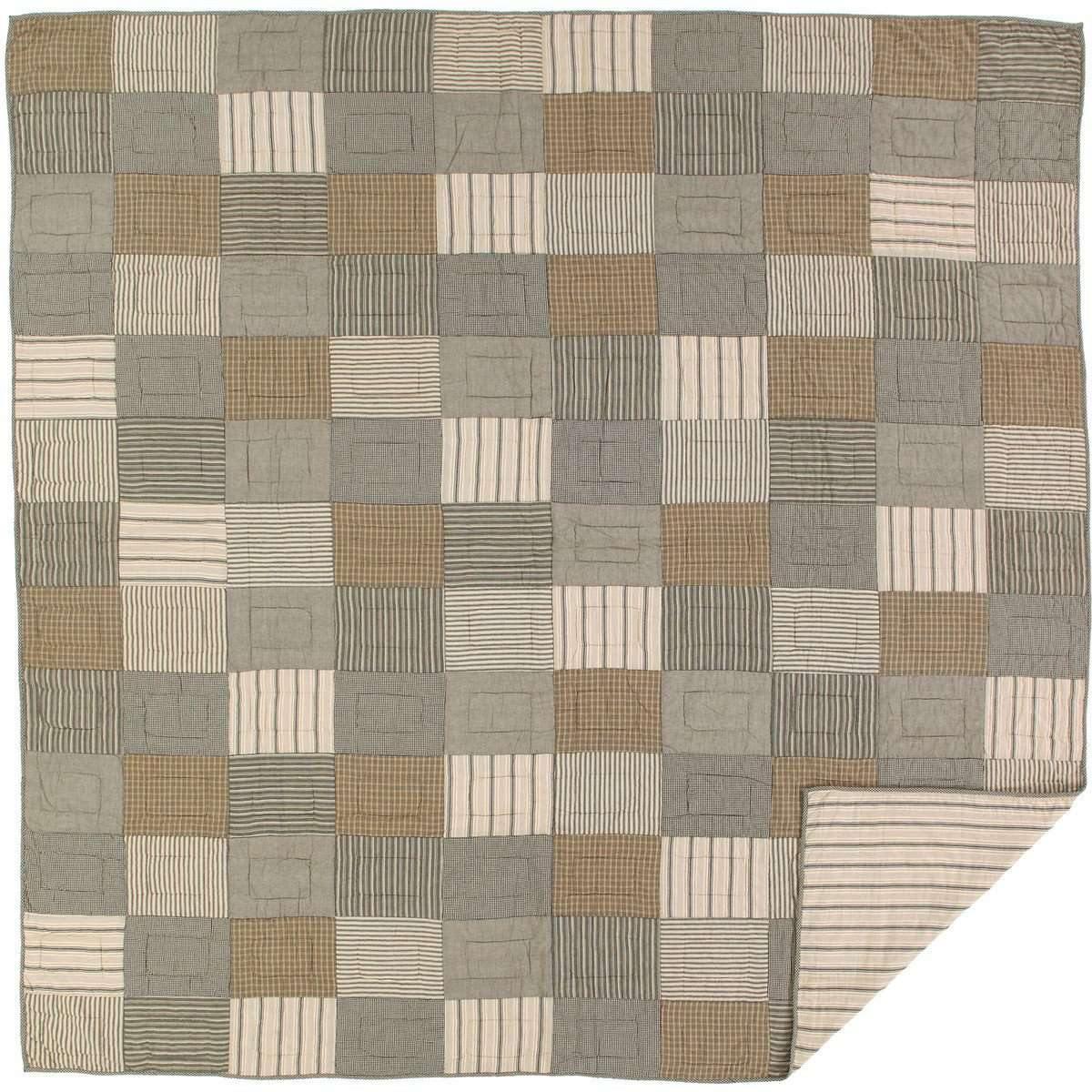 Sawyer Mill Charcoal Queen Quilt 90Wx90L VHC Brands - The Fox Decor