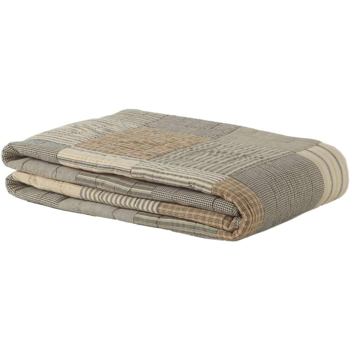 Sawyer Mill Charcoal Queen Quilt 90Wx90L VHC Brands - The Fox Decor
