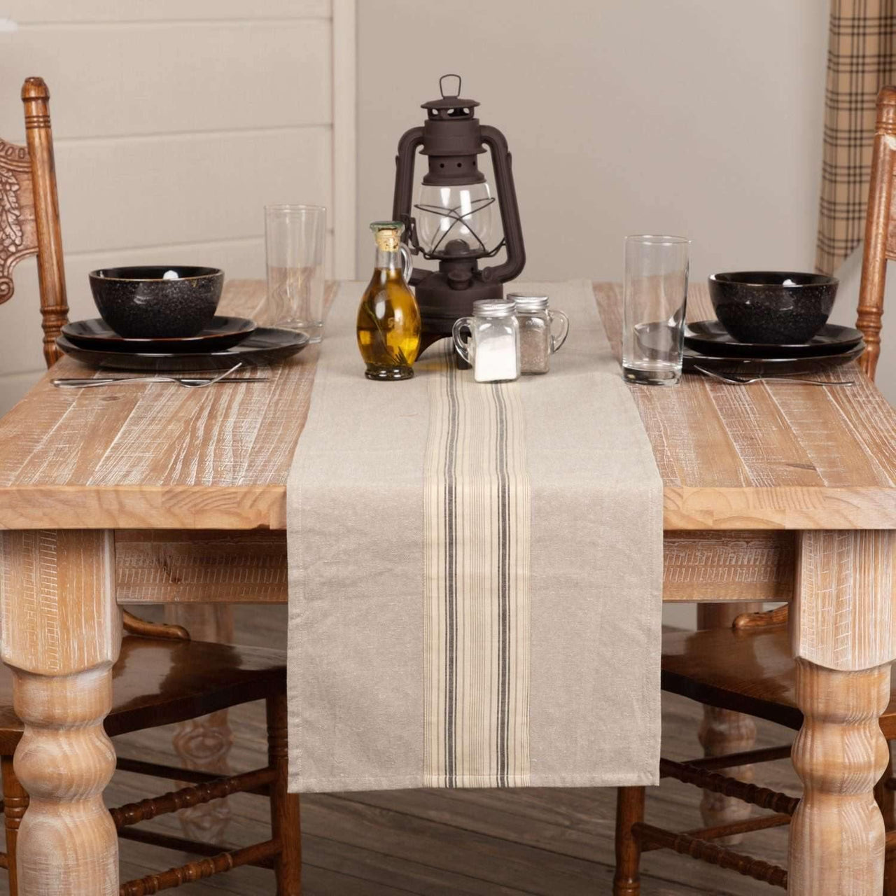 Sawyer Mill Charcoal Stripe Runner 13x72 VHC Brands - The Fox Decor