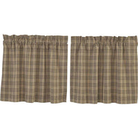 Thumbnail for Sawyer Mill Charcoal Plaid Tier Curtain Set of 2 L24xW36 - The Fox Decor