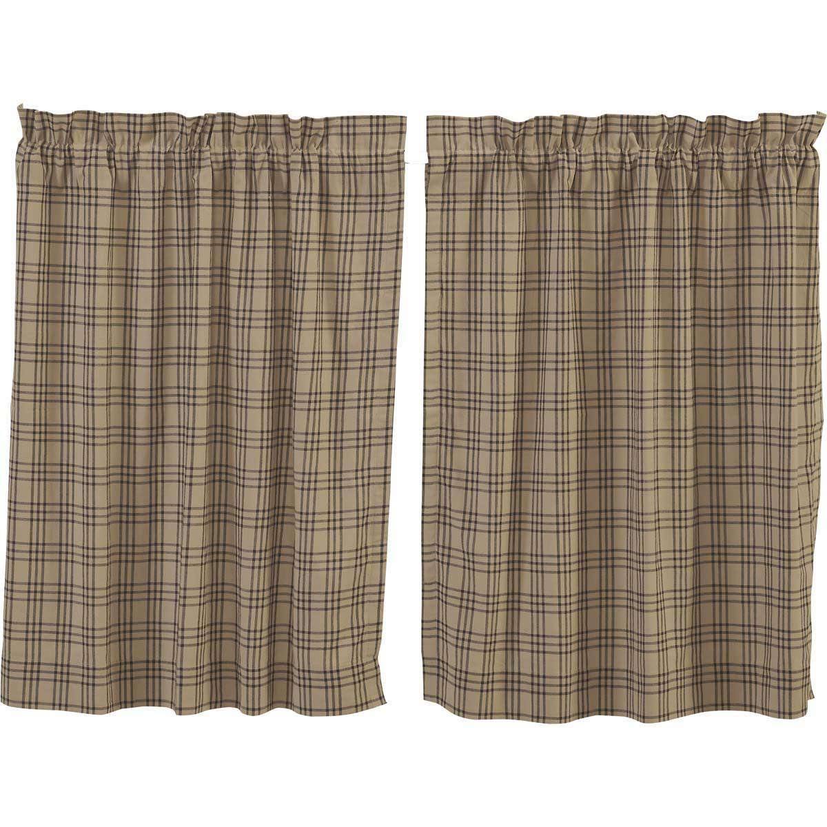 Sawyer Mill Charcoal Plaid Tier Curtain Set of 2 L36xW36 - The Fox Decor