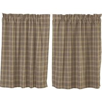 Thumbnail for Sawyer Mill Charcoal Plaid Tier Curtain Set of 2 L36xW36 - The Fox Decor
