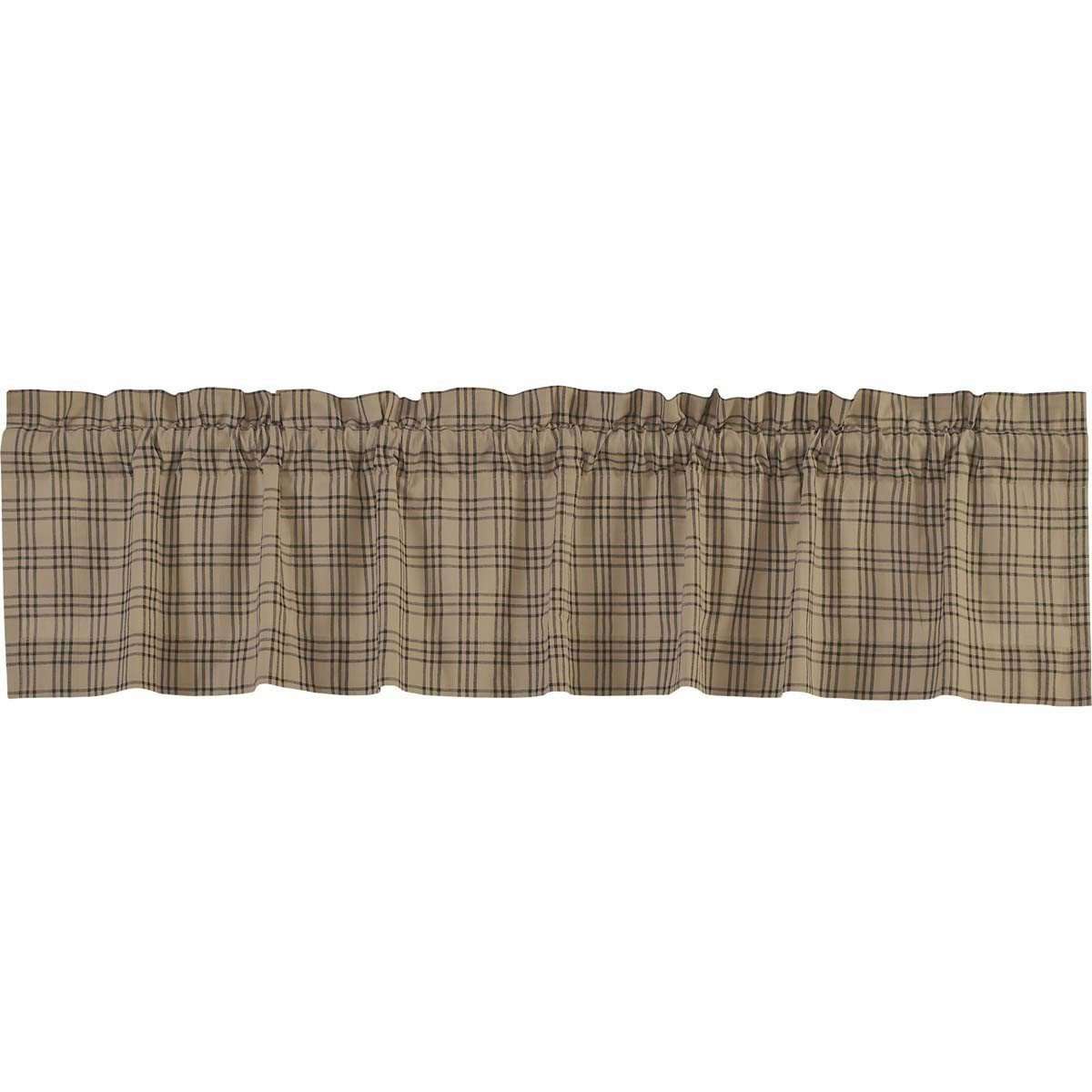 Sawyer Mill Charcoal Plaid Valance Curtain VHC Brands - The Fox Decor