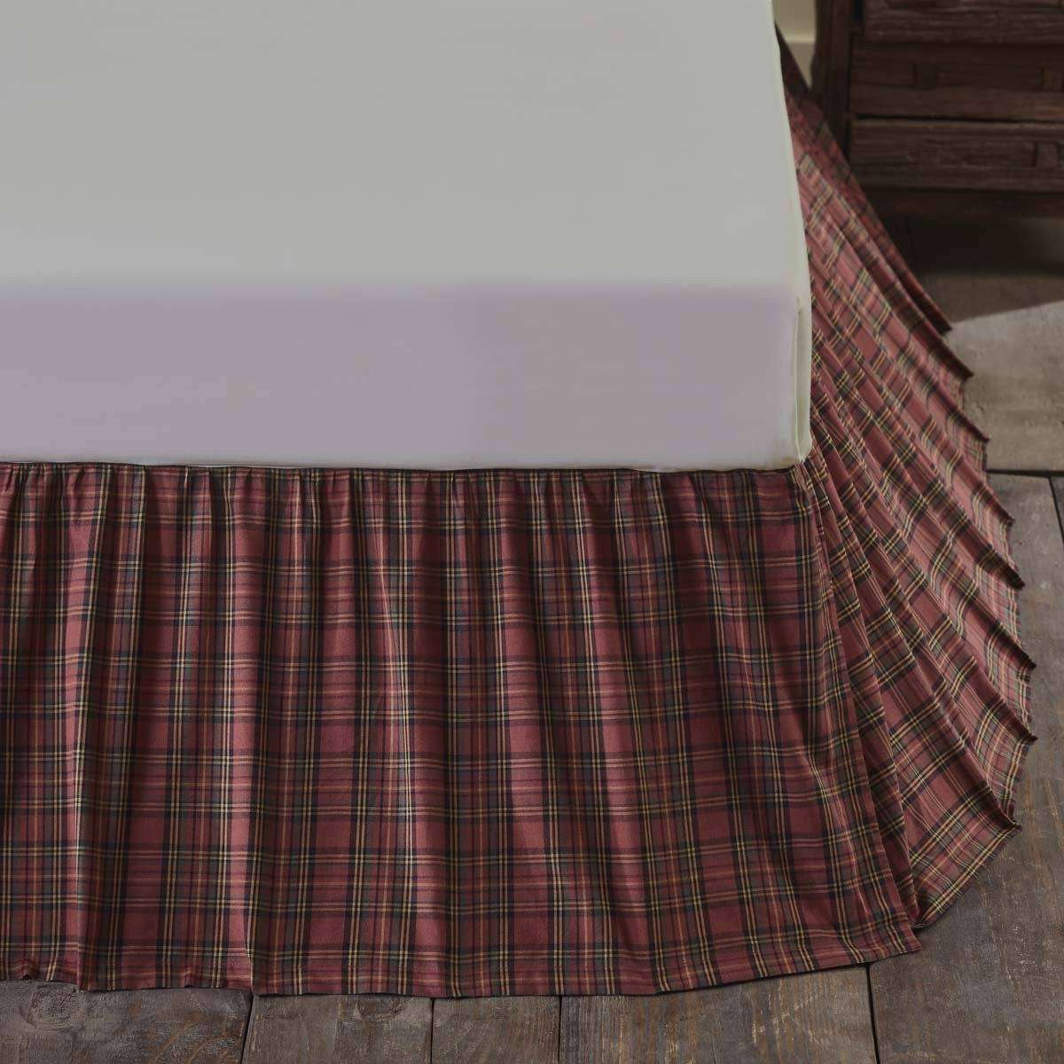 Tartan Red Plaid Bed Skirts VHC Brands - The Fox Decor