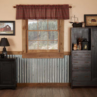 Tartan Red Plaid Valance Curtain 16x72 - The Fox Decor