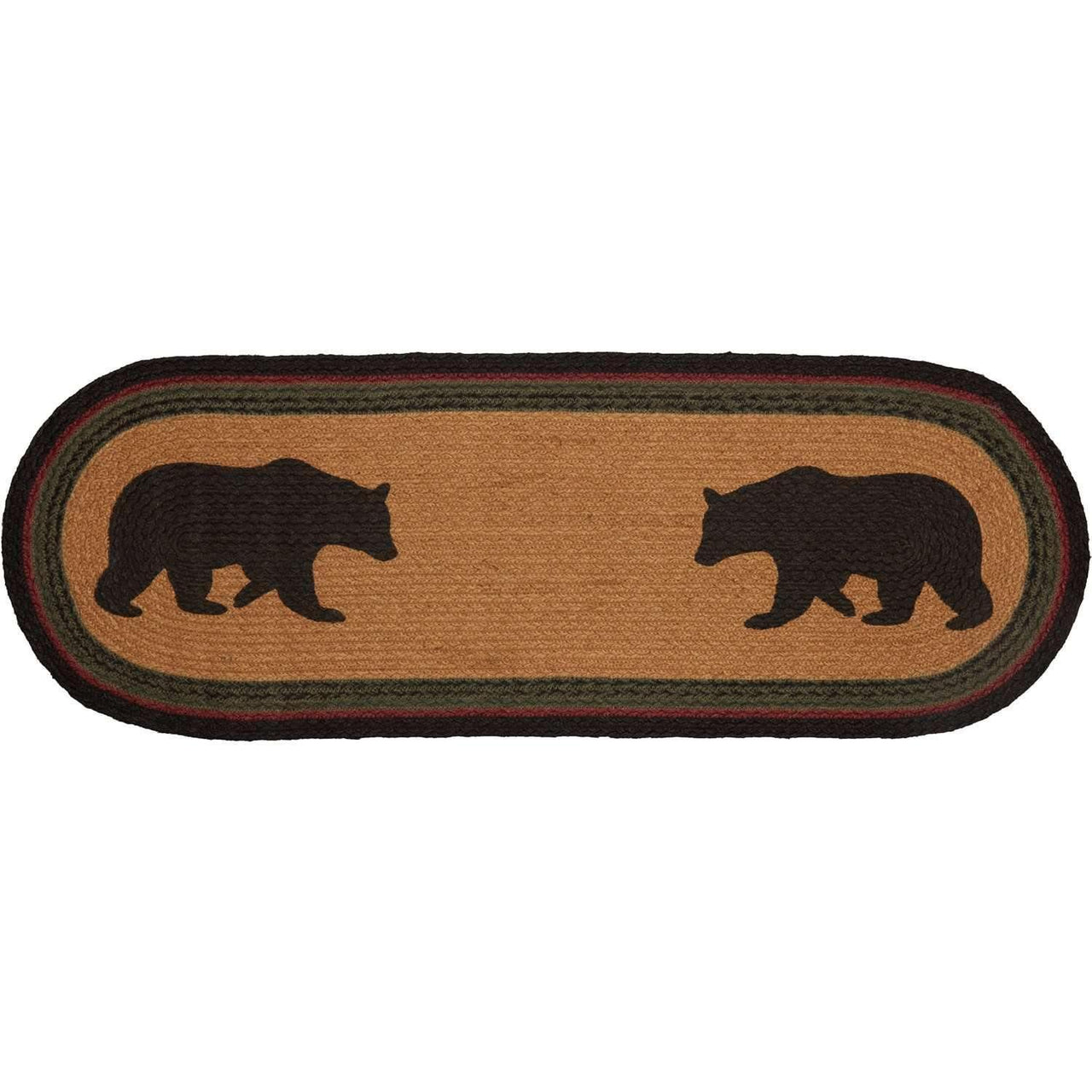 Wyatt Stenciled Bear Jute Runner Oval 13x36 VHC Brands - The Fox Decor