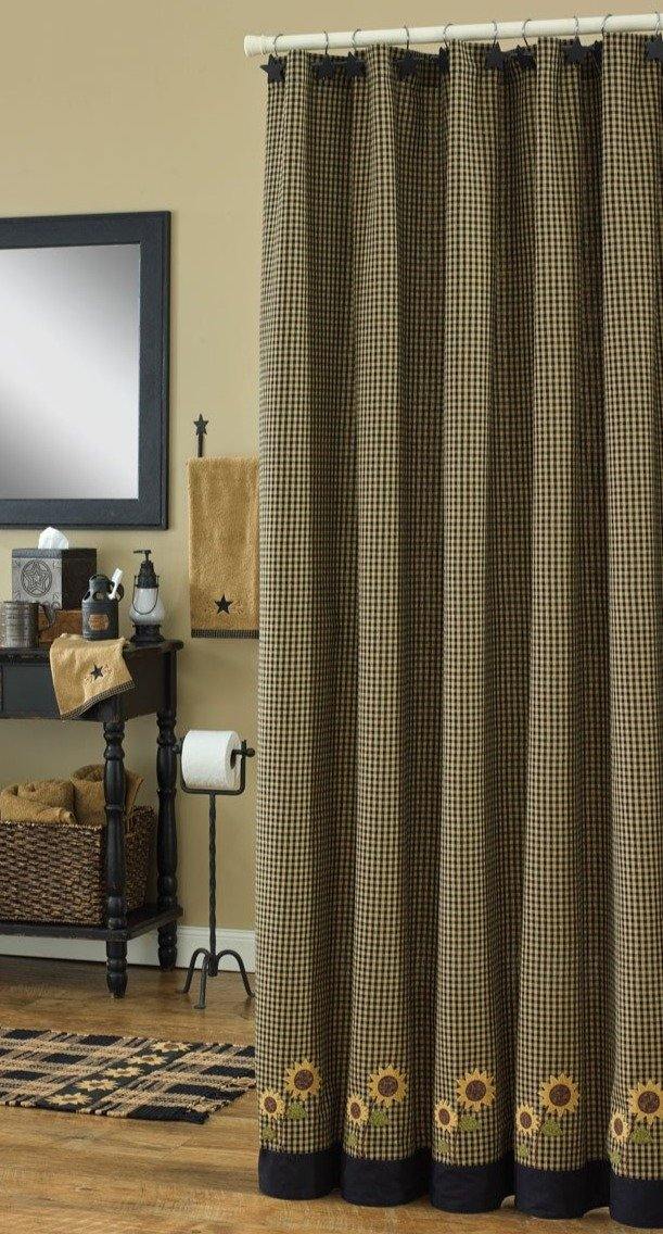 Sunflower Check Shower Curtain - 72