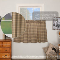 Thumbnail for Sawyer Mill Charcoal Plaid Tier Curtain Set VHC Brands