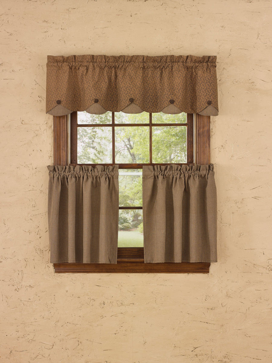 Shades Of Brown Valance - Lined Layered Park Designs