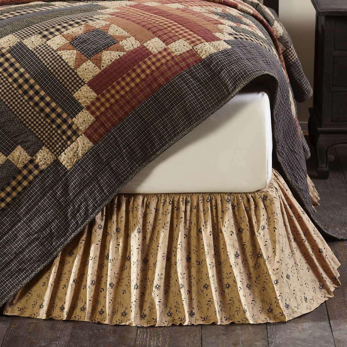 Maisie Bed Skirts Natural, Country Black VHC Brands - The Fox Decor