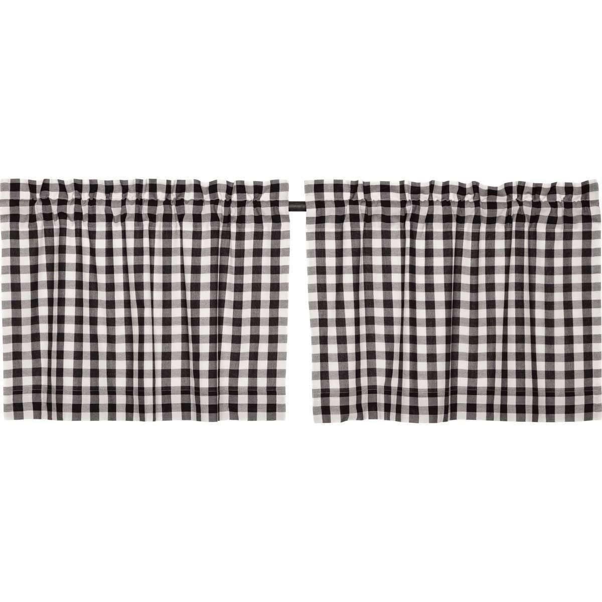 Annie Buffalo Black Check Tier Curtain Set of 2 L24xW36 - The Fox Decor