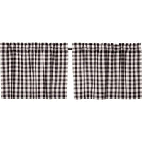 Thumbnail for Annie Buffalo Black Check Tier Curtain Set of 2 L24xW36 - The Fox Decor