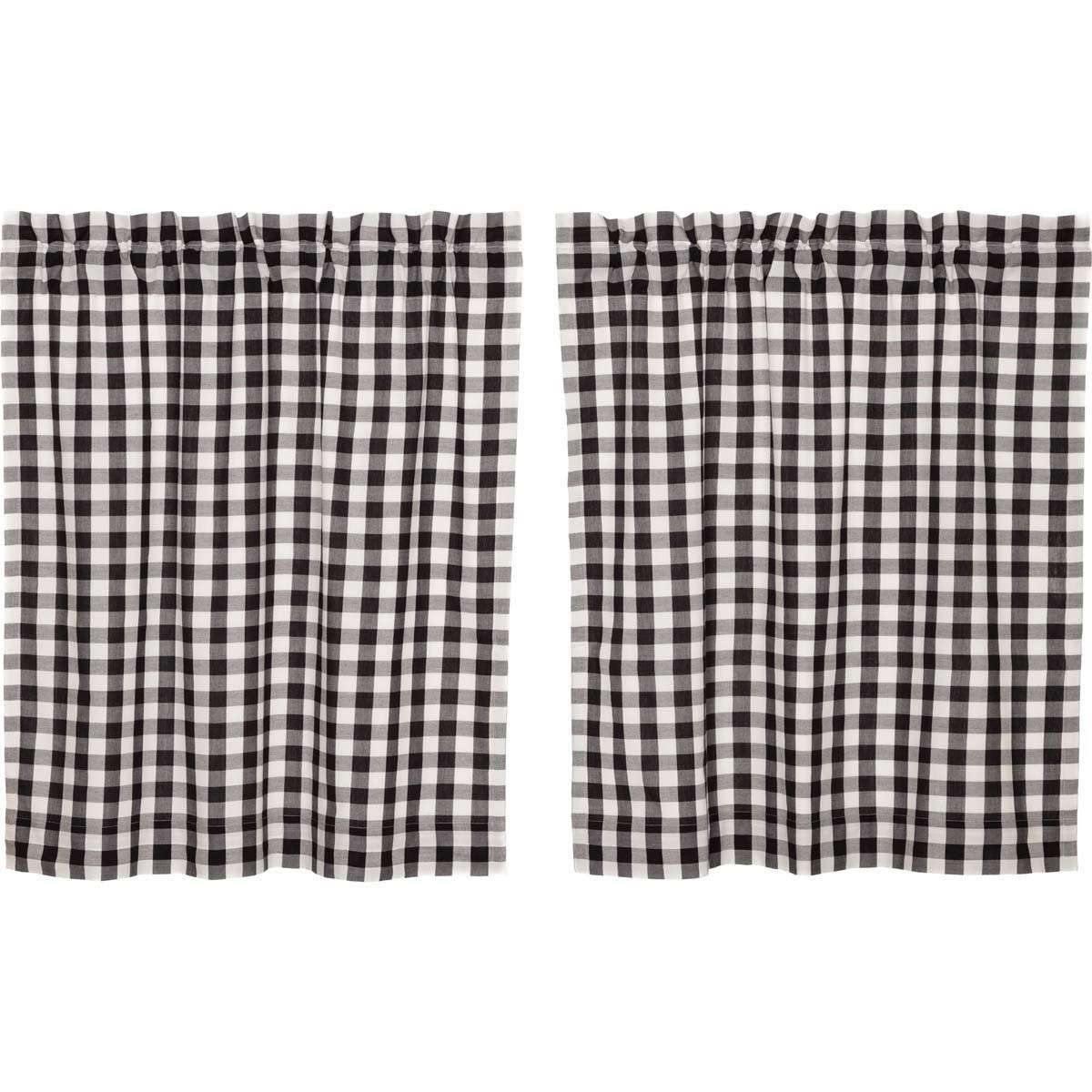 Annie Buffalo Black Check Tier Curtain Set of 2 L36xW36 - The Fox Decor