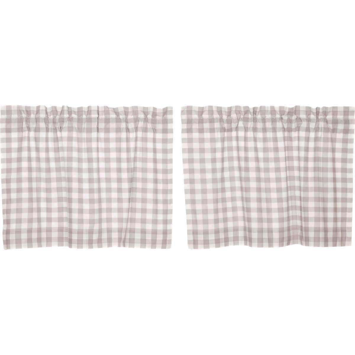 Annie Buffalo Grey Check Tier Curtain Set of 2 L24xW36 - The Fox Decor