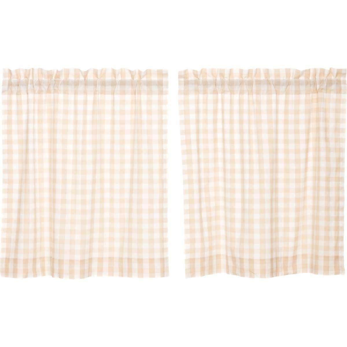 Annie Buffalo Tan Check Tier Curtain Set of 2 L36xW36 - The Fox Decor