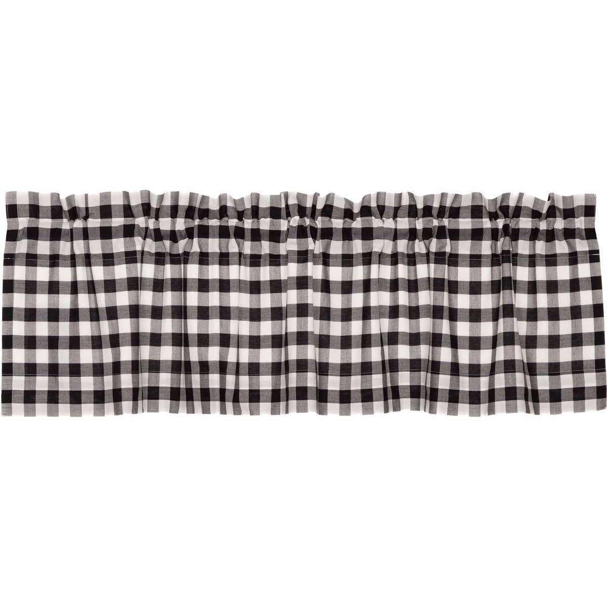 Annie Buffalo Check Valance Curtain Black, Grey, Red, Tan - The Fox Decor