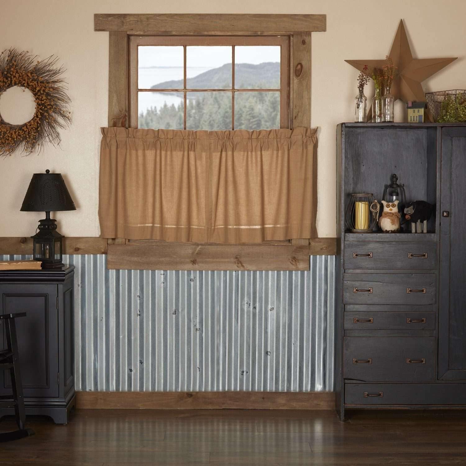 Kindred Star Plaid Tier Curtain Set of 2 L24xW36 - The Fox Decor