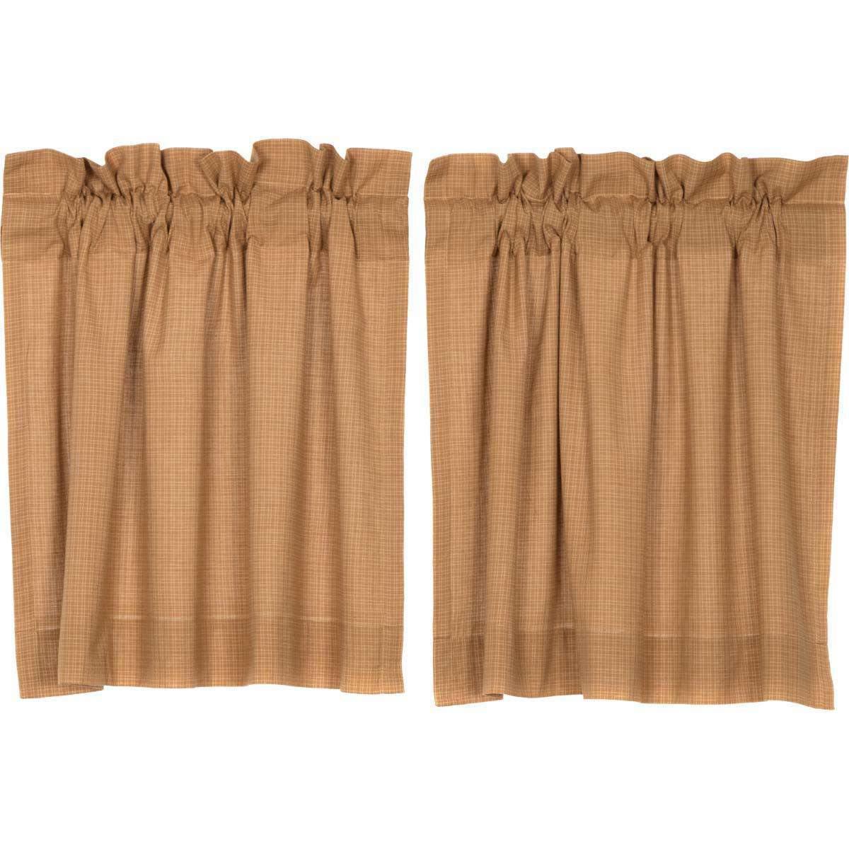 Kindred Star Plaid Tier Curtain Set of 2 L24xW36 - The Fox Decor