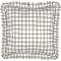 Thumbnail for Annie Buffalo Grey Check Fabric Euro Sham 26x26 VHC Brands front