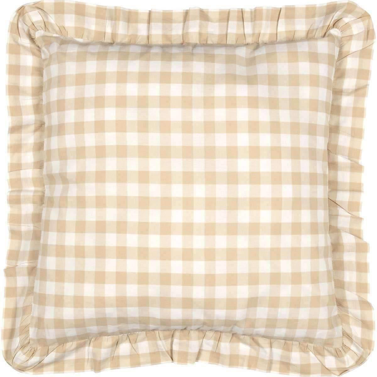 Annie Buffalo Tan Check Fabric Euro Sham 26x26 VHC Brands - The Fox Decor