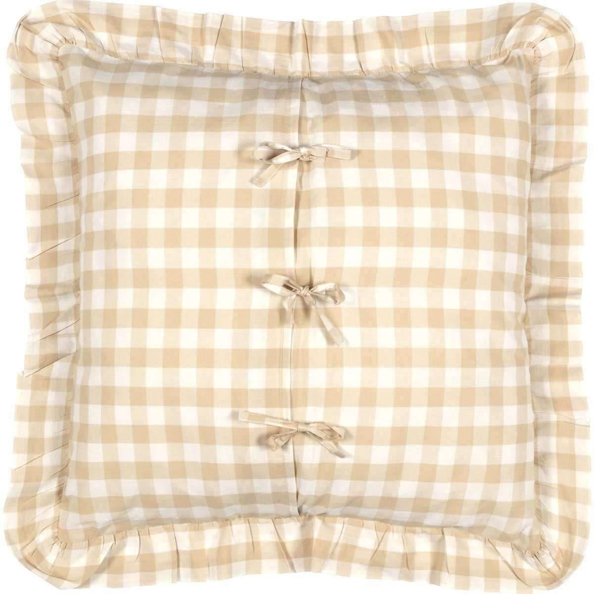 Annie Buffalo Tan Check Fabric Euro Sham 26x26 VHC Brands - The Fox Decor
