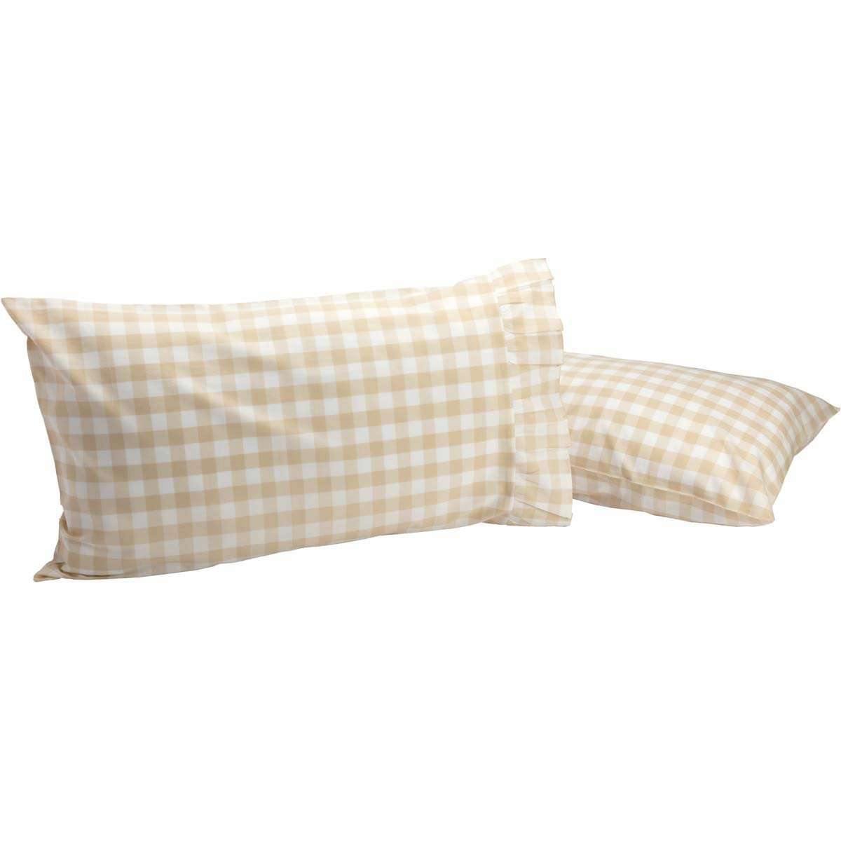 Annie Buffalo Tan Check Standard Pillow Case Set of 2 21x30 VHC Brands - The Fox Decor