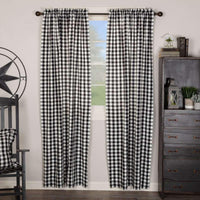 Thumbnail for Annie Buffalo Black/Grey/Red/Tan Check Panel Curtain Set of 2 84x40 - The Fox Decor