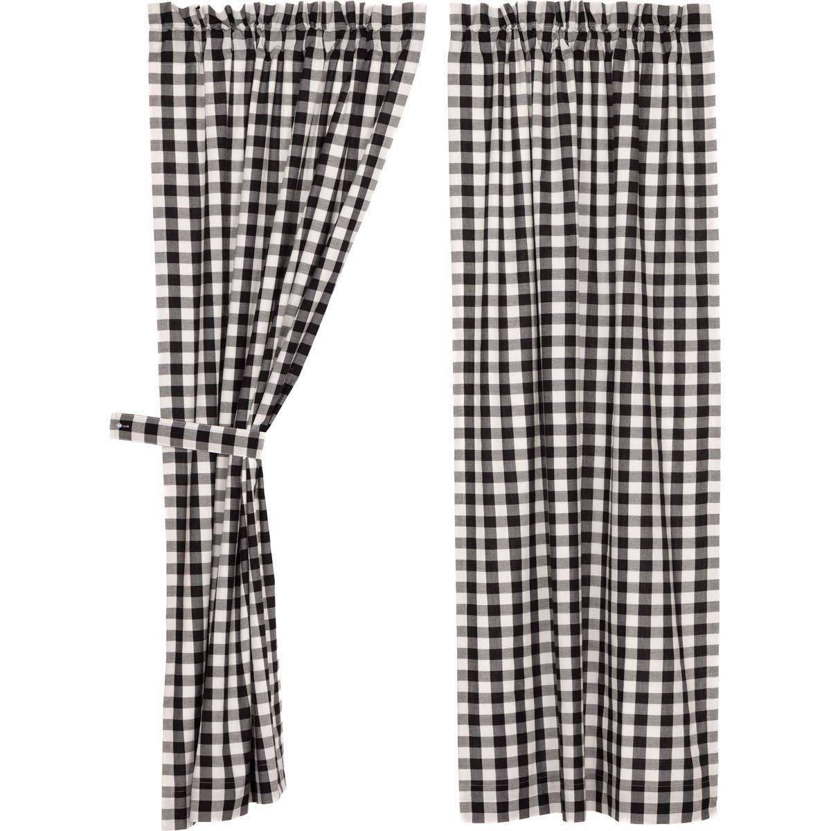 Annie Buffalo Black Check Short Panel Curtain Set of 2 63