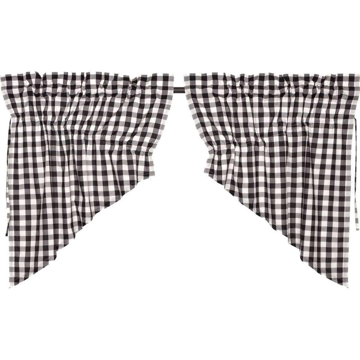 Annie Buffalo Black Check Prairie Swag Set of 2 36x36x18 VHC Brands - The Fox Decor
