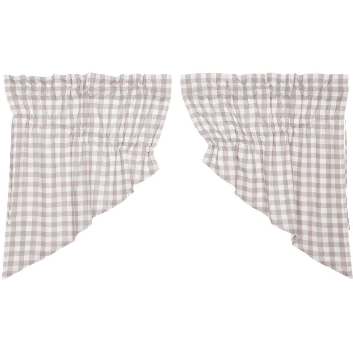 Annie Buffalo Grey Check Prairie Swag Set of 2 36x36x18 VHC Brands - The Fox Decor