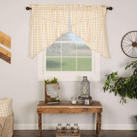 Thumbnail for Annie Buffalo Tan Check Prairie Swag Set of 2 36x36x18 VHC Brands - The Fox Decor