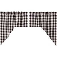 Thumbnail for Annie Buffalo Black Check Swag Curtain Set of 2 36x36x16 - The Fox Decor