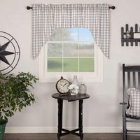 Thumbnail for Annie Buffalo Grey Check Swag Curtain Set of 2 36x36x16 - The Fox Decor
