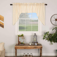 Thumbnail for Annie Buffalo Tan Check Swag Curtain Set of 2 36x36x16 - The Fox Decor