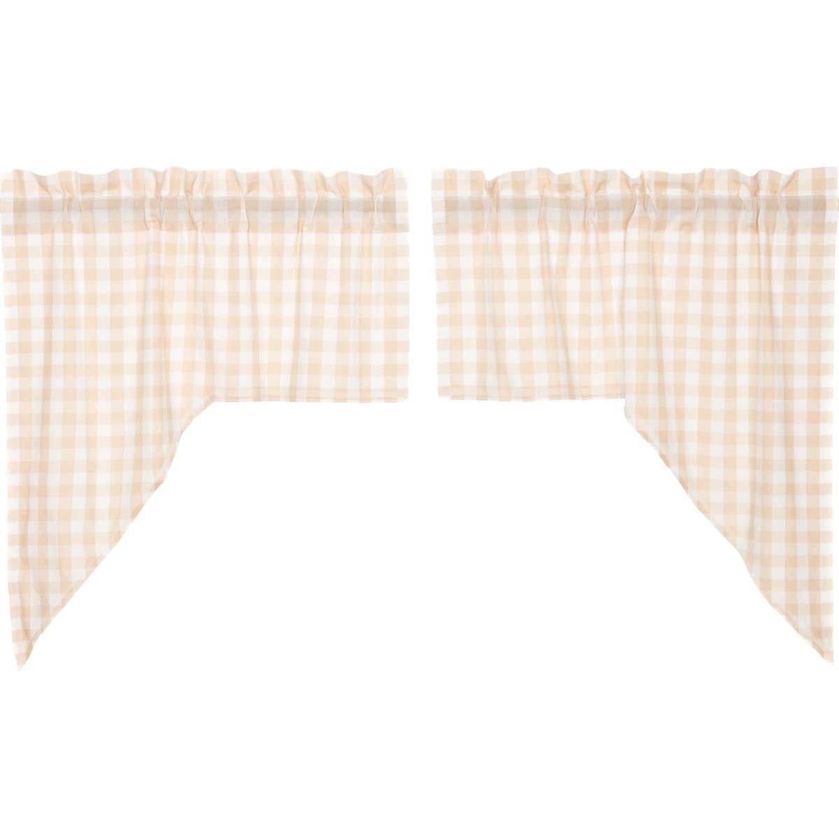 Annie Buffalo Tan Check Swag Curtain Set of 2 36x36x16 - The Fox Decor