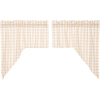 Thumbnail for Annie Buffalo Tan Check Swag Curtain Set of 2 36x36x16 - The Fox Decor