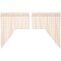 Thumbnail for Annie Buffalo Tan Check Swag Curtain Set of 2 36x36x16 - The Fox Decor