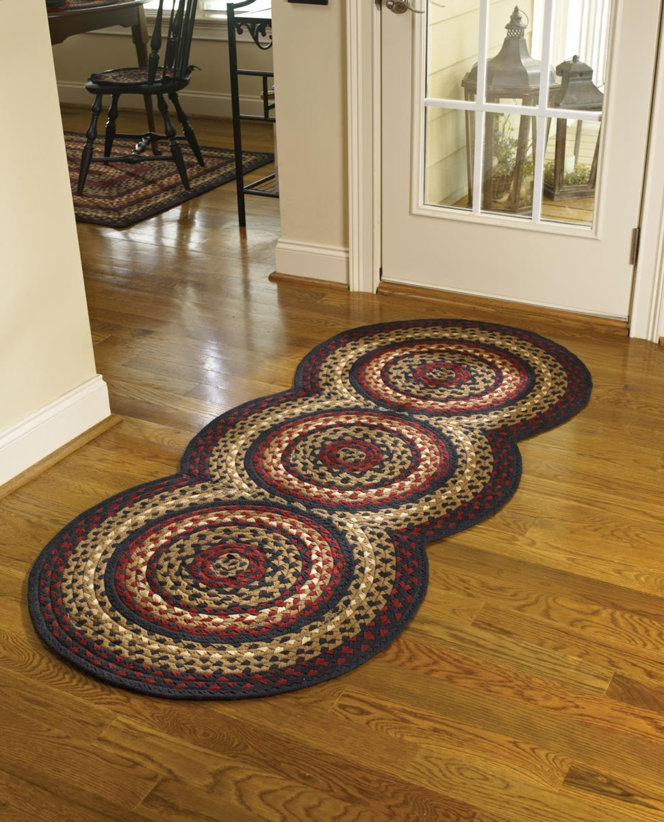 Folk Art Braided Rug Runner - 30"x72" (2.6'x6') Park Designs - The Fox Decor