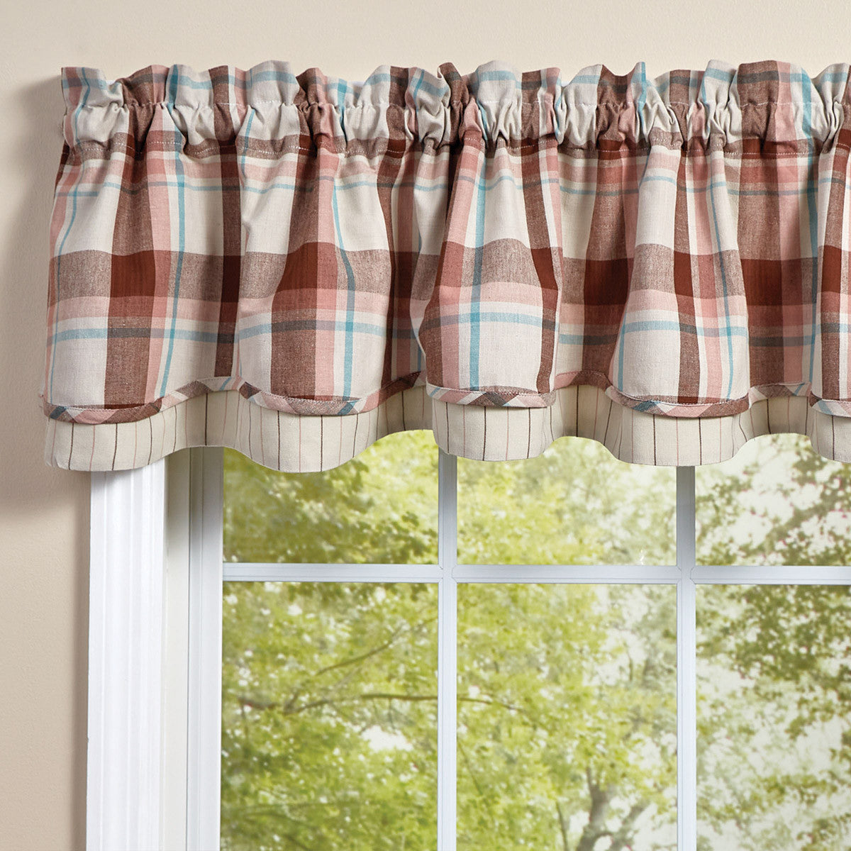 Mountbatten Lined Layered Valance 16" L - Park designs