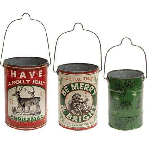 3/Set, Holly Jolly Christmas Buckets General CWI+ 