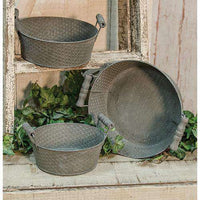 Thumbnail for 3/Set, Metal Pots w/Handles Buckets & Cans CWI+ 