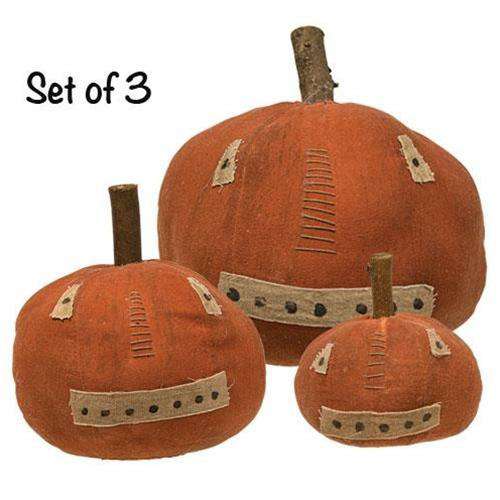 3/Set, Orange Pumpkin Heads Tabletop & Decor CWI+ 
