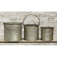Thumbnail for 3/Set Punched Tin Buckets Buckets & Cans CWI+ 