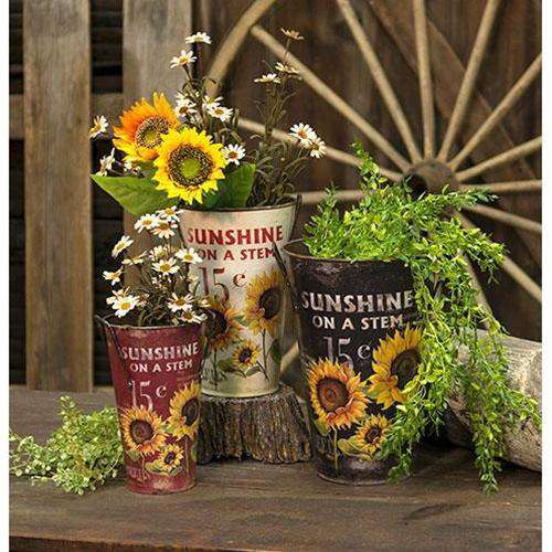 3/Set, Sunshine on a Stem French Cans Buckets & Cans CWI+ 