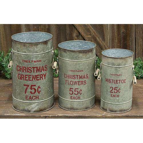 '+3/Set, Tree Farm Buckets Tabletop & Decor CWI+ 