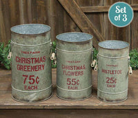 Thumbnail for '+3/Set, Tree Farm Buckets Tabletop & Decor CWI+ 